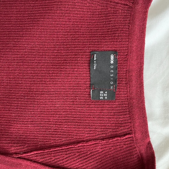 ASOS Square Neck Maroon Top - Picture 3 of 4